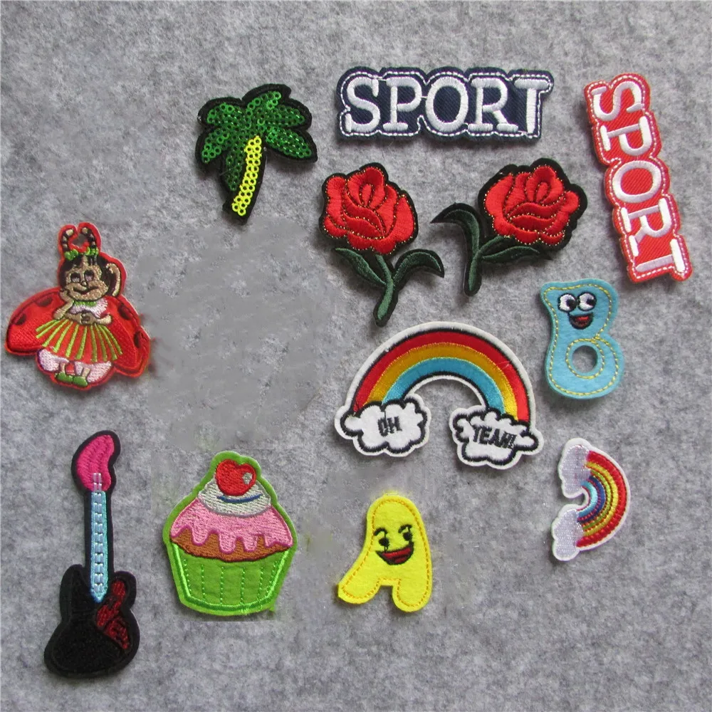 1 шт. Цветочная вышитая нашивка с железной аппликацией для одежды куртки наклейки