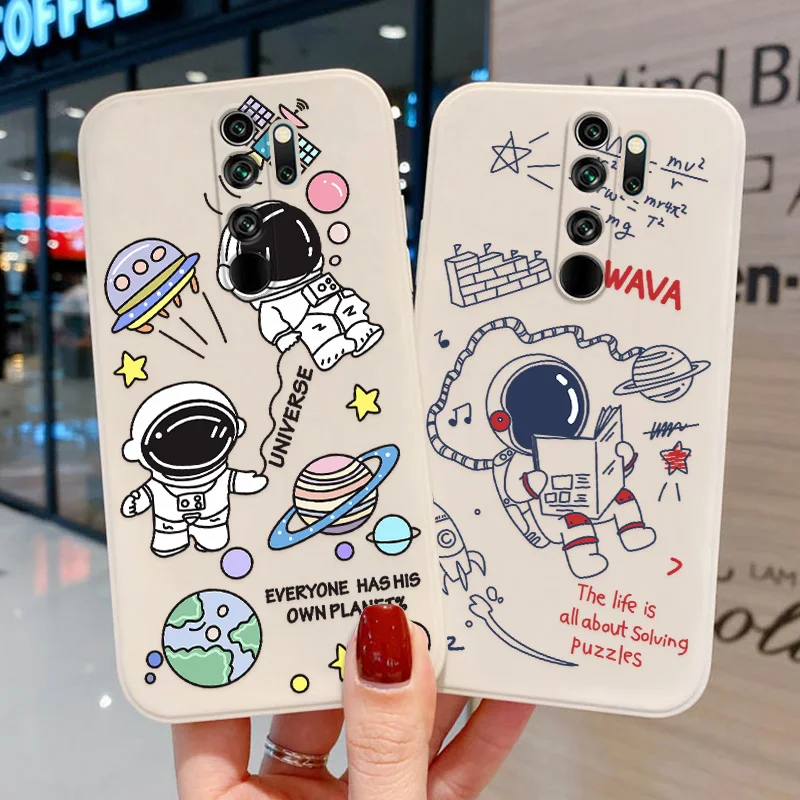 

Redmi Note 8 Pro Case For Poco X3 Pro Cases Luxury Funda Xiaomi Redmi Note 10 Pro Max 8 9s 10s 9A 9T 9C NFC Astronaut Soft Cover