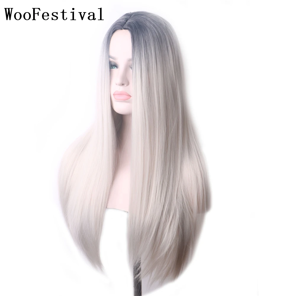 

Женский синтетический длинный парик для косплея, с эффектом омбре