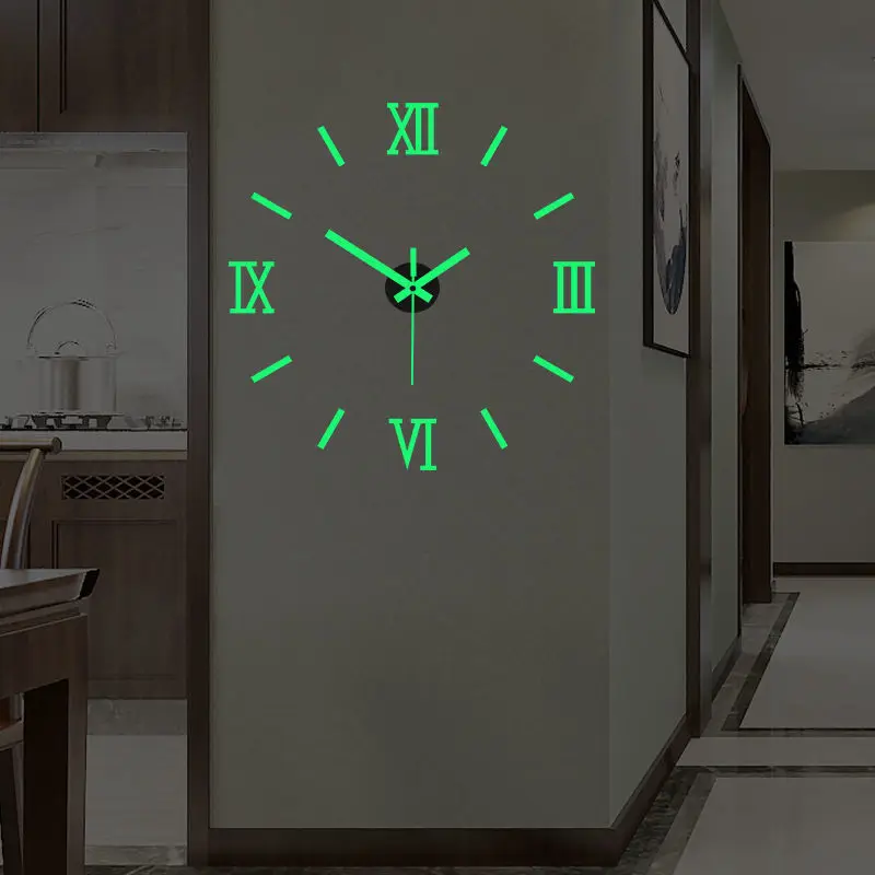 

Luminous Saat Wall Clock Digital Sticker Silent Reloj de Pared Quartz Needle Duvar Saati Modern Design Wandklok Watch Klock