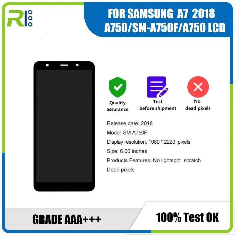 

Super Amoled для оригинального Samsung Galaxy A7 2018 SM A750 A750G A750FN DS ЖК-дисплей с сенсорным экраном дигитайзер монтаж Mit rahmen