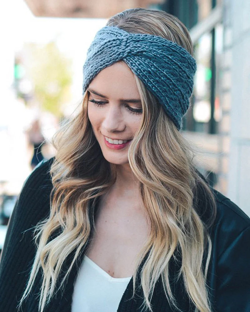 2020 зимние теплые уха вязаная повязка на голову тюрбан женские сапожки Женские