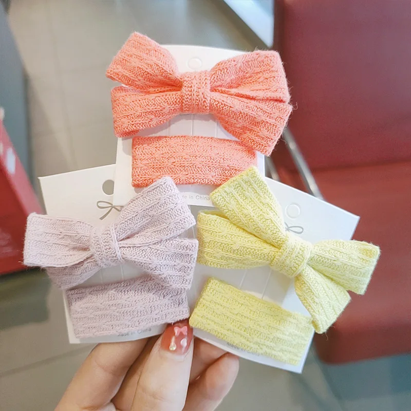 

2 PCS/Set Bow Children Hairpin Kids Headdress Hair Clips Fashion Hair Accessories Cute Bow Headwear Barrettes For Children