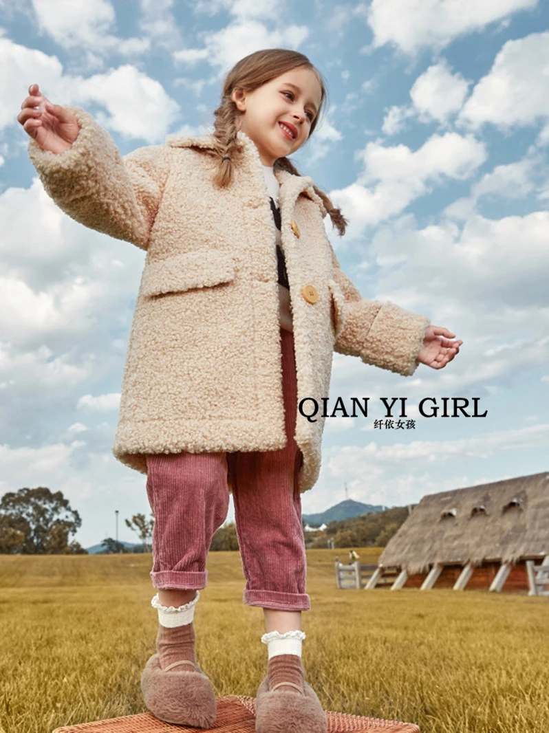 Пальто для девочек на осень и зиму детское летнее Новое Детское шерстяное пальто