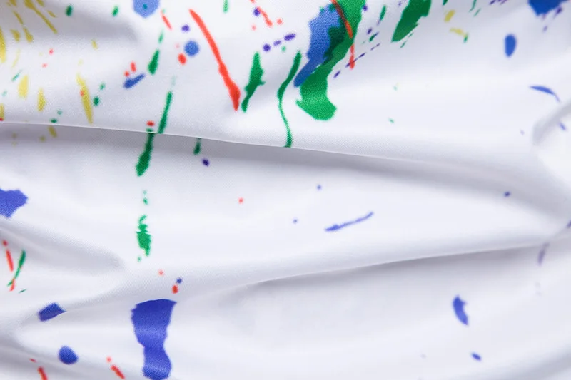 

Mens Colorful Splatter Paint Print Shirts 2019 Brand New Slim Short Sleeve Hawaiian Shirt Men Streetwear Casual Chemise Homme