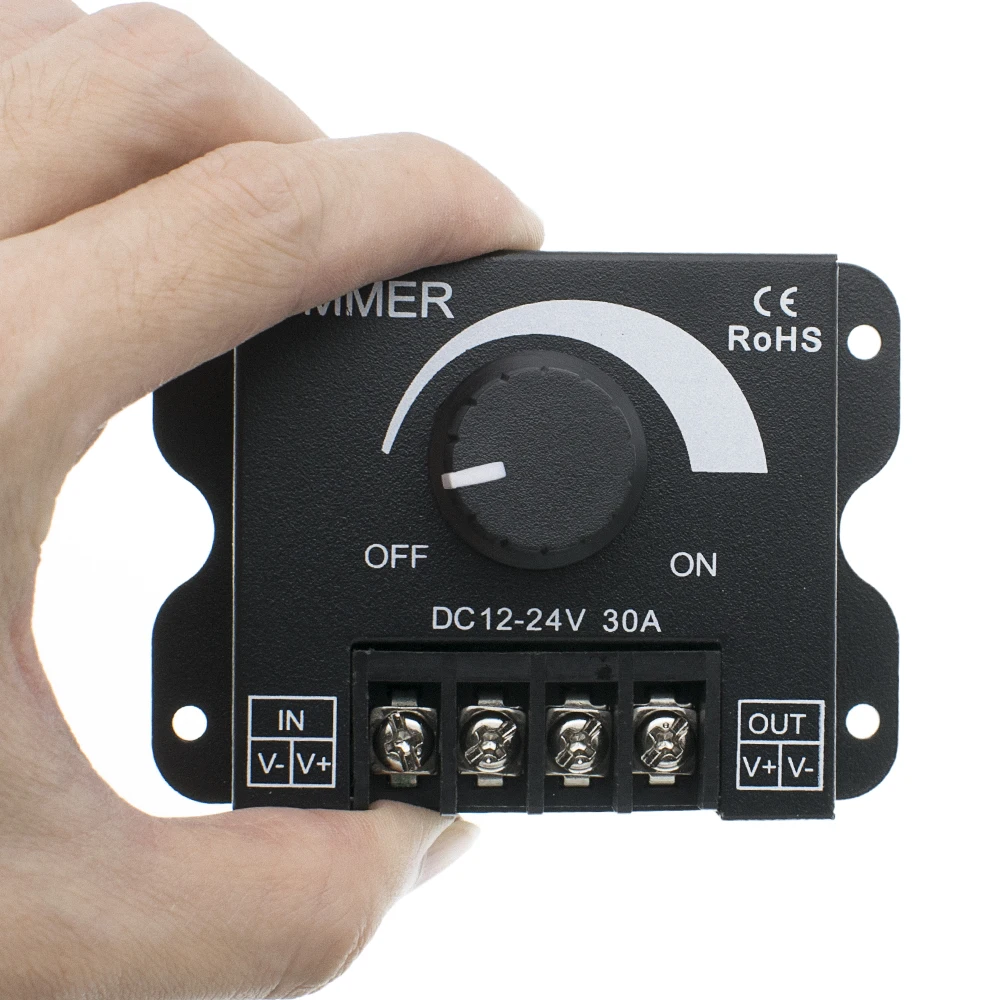 DC12V-24V светодиодный диммер 30A 720W 360W Регулируемый Яркость полоска лампы светильник