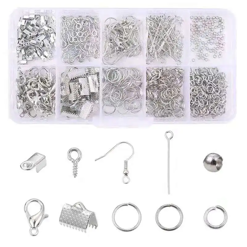 

Alloy Accessories Set Jewelry findings Tools Clip buckle Lobster Clasp Open Jump Rings Earring Hook Jewelry Making Supplies Kit