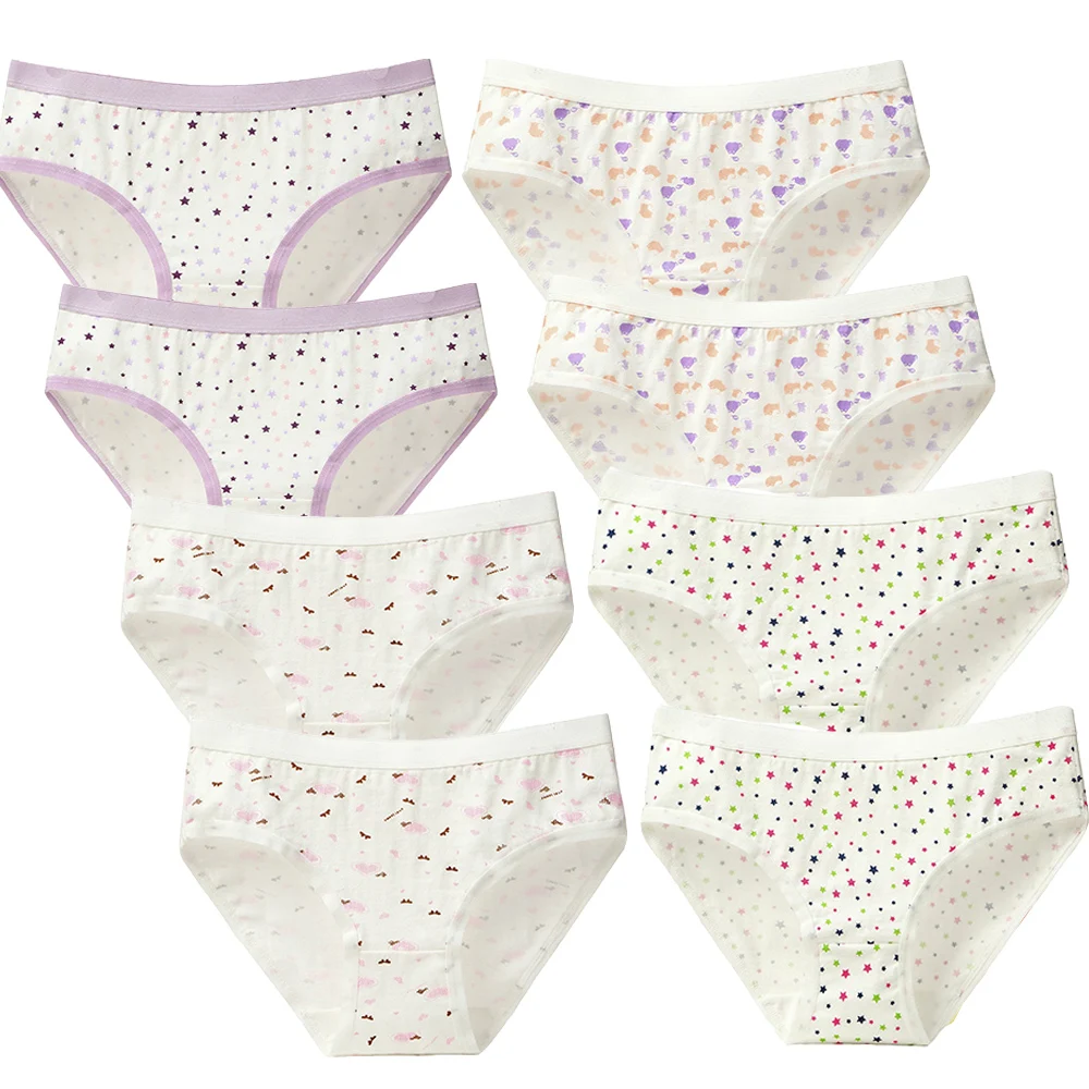 NK26--8pcs-2 8 шт./лот, женские хлопковые трусы, нижнее белье, сексуальные трусики с принтом, дышащие женские трусы, женское нижнее белье размера плюс 3XL - Цвет: NK26--8pcs-2