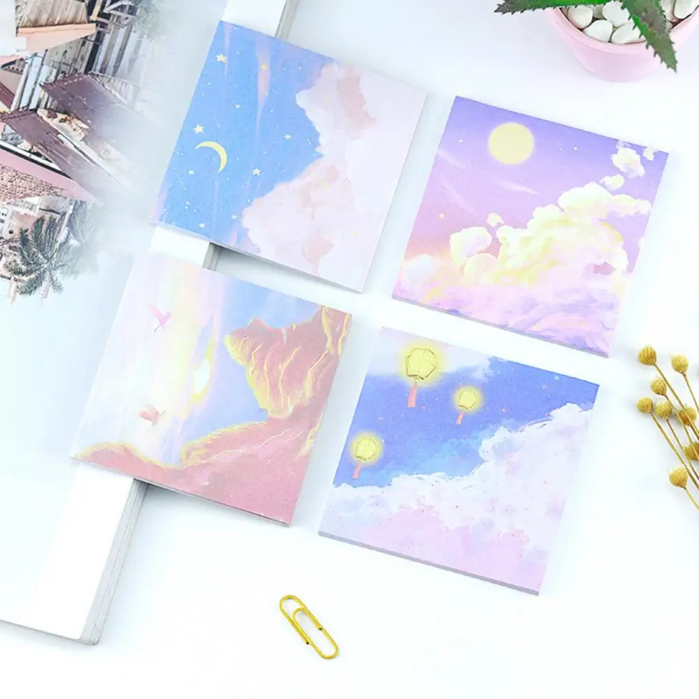 

2 Bags Sticky Note Attractive Moon Cloud Time Sticky Note Schedule Planner Paper Memo Pad