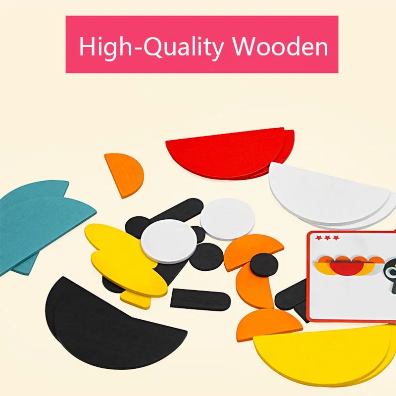 

Kids Toy Colorful Animal Wooden 3D Puzzle Jigsaw Board Set for Children Baby Cartoon Animal Puzzles Educational Learning Toys