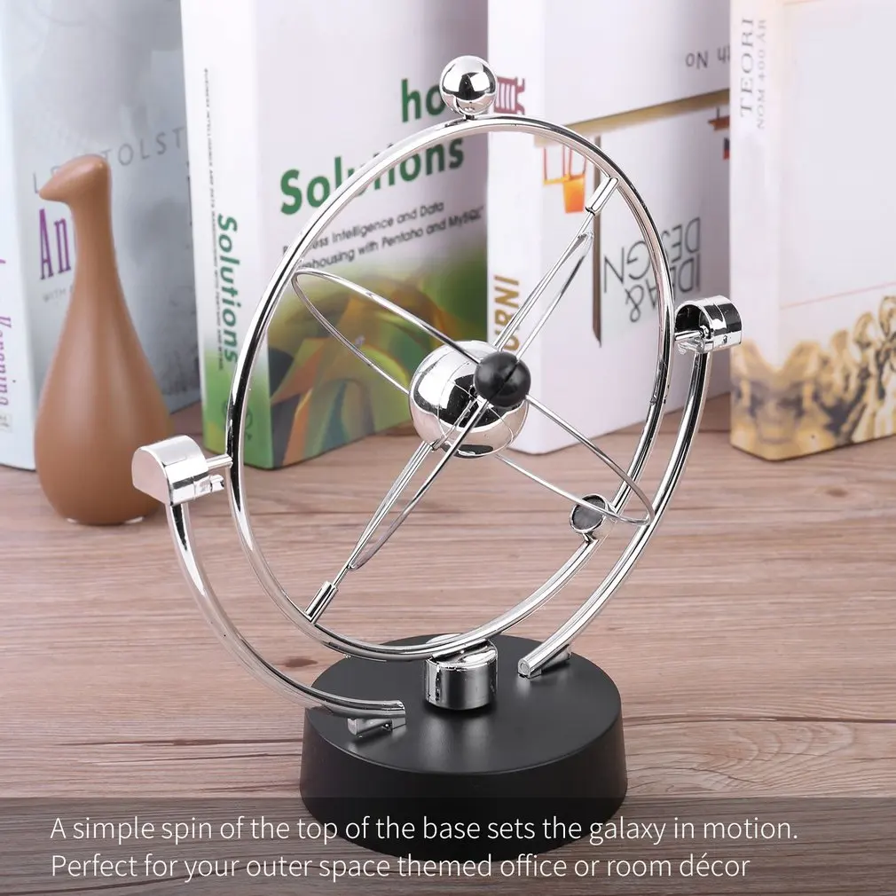 Rotation Perpetual Motion Swing Celestial Globe Newton Pendulum Model Kinetic Orbital Revolving Gadget Home Decor Craft Ornament | Игрушки и