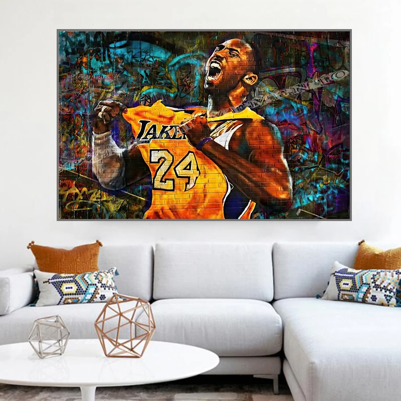 

Basketball Star Graffiti Canvas Paintings Basketball Player Wall Art Pictures Print Postrs Modern Simple Living Room Home Decor