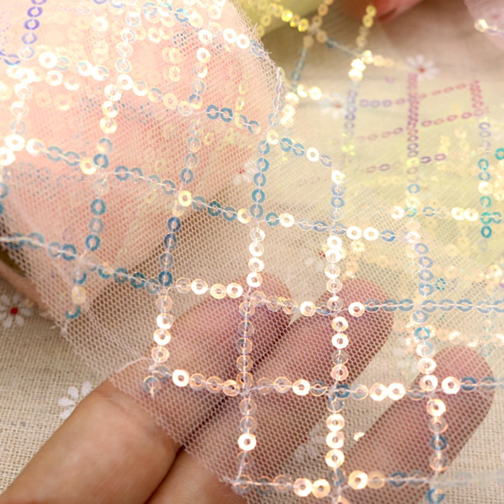 

6cm Glitter Sequin Tulle Roll Mesh Decoration Accessories Birthday Wedding Baby Shower Backdrop Decor Christmas Party DIY Trim