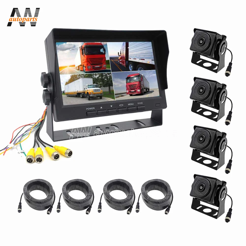 

AW 2019 Newest 7 inch monitor + waterproof Night Vision Camera Heavy Duty Car Bus Truck Trailer Rear View Backup Reverse System