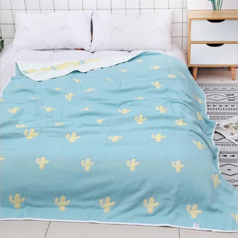 

Gauze Cotton Summer Quilt Blankets Bedspread for Double Bed 6 Layer Gauze Towel Comforter Bed Cover Bedding Adult Coverlet
