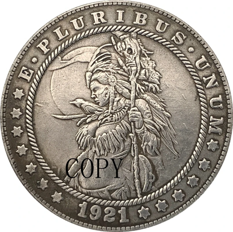 Хобо никель 1921 D сша Морган доллар Монета КОПИЯ Тип 207|Безвалютные монеты| |