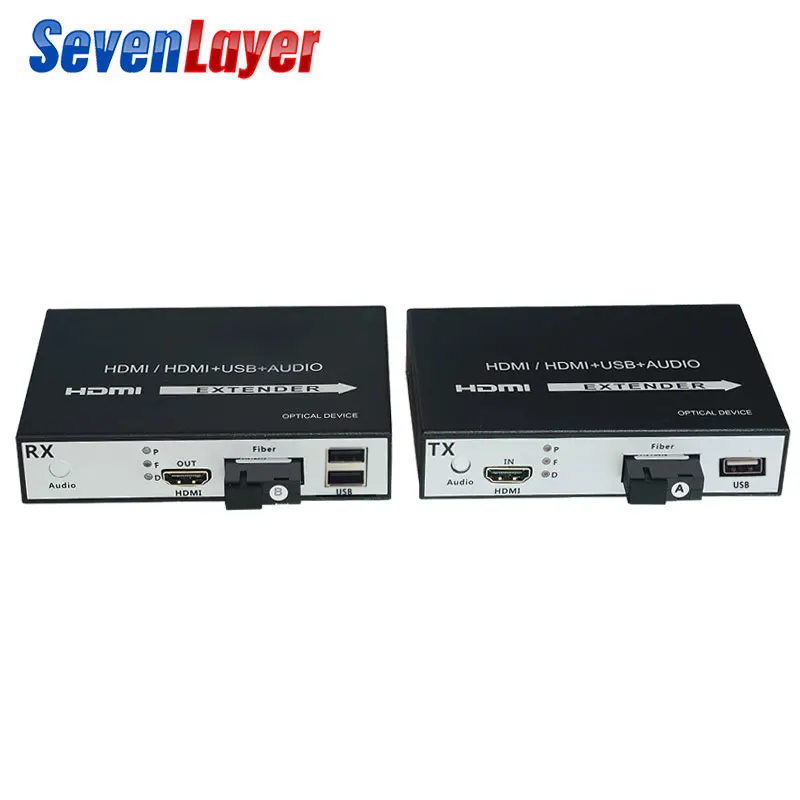 Hdmi в волоконно-оптический конвертер 1080P HDMI волоконно-оптический видео удлинитель KVM(HDMI+ USB) к оптической мыши и клавиатуре сжатого