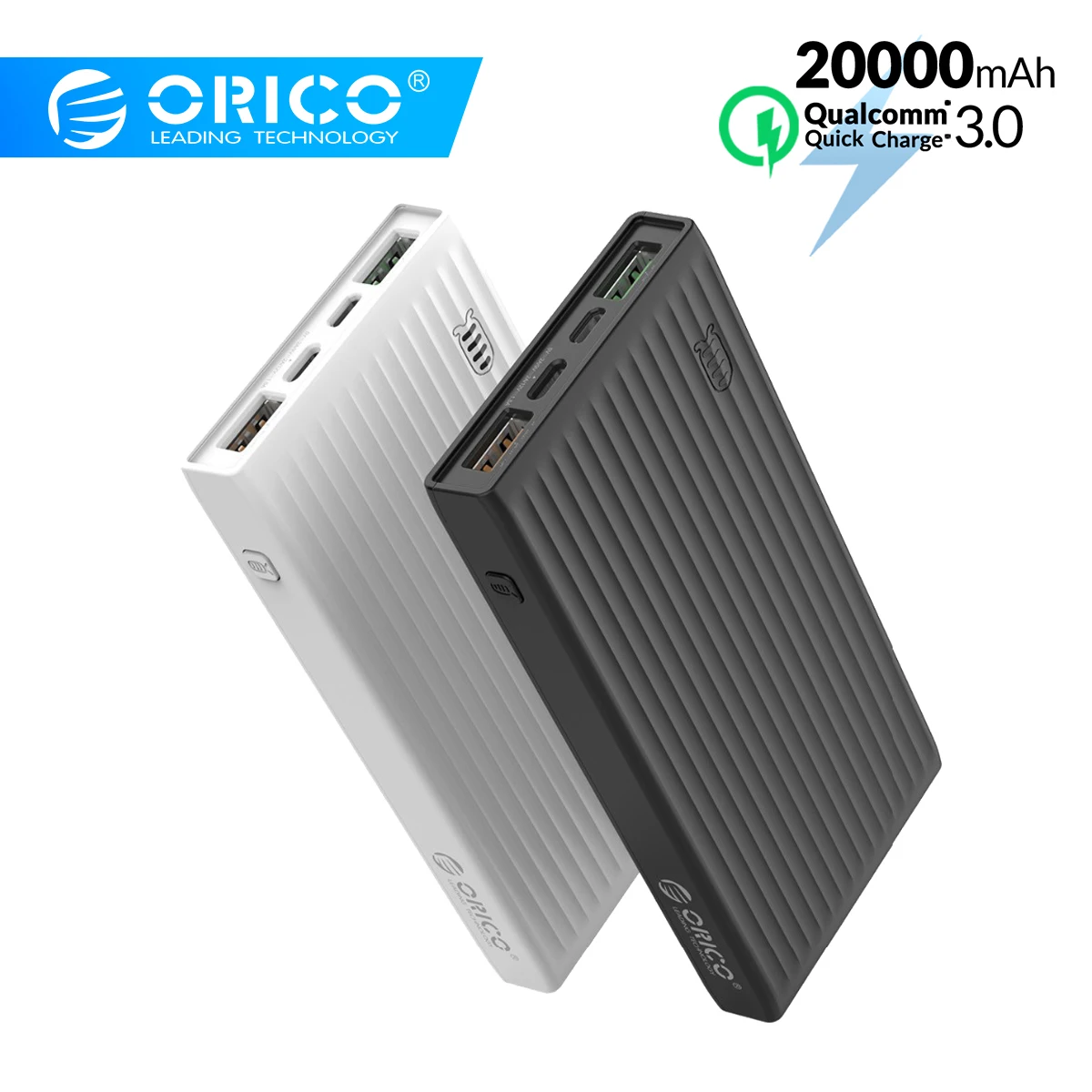 ORICO 20000 мАч, зарядное устройство QC3.0, быстрая зарядка, 18 Вт, внешний аккумулятор для iPhone, huawei, samsung, type C, для Macbook