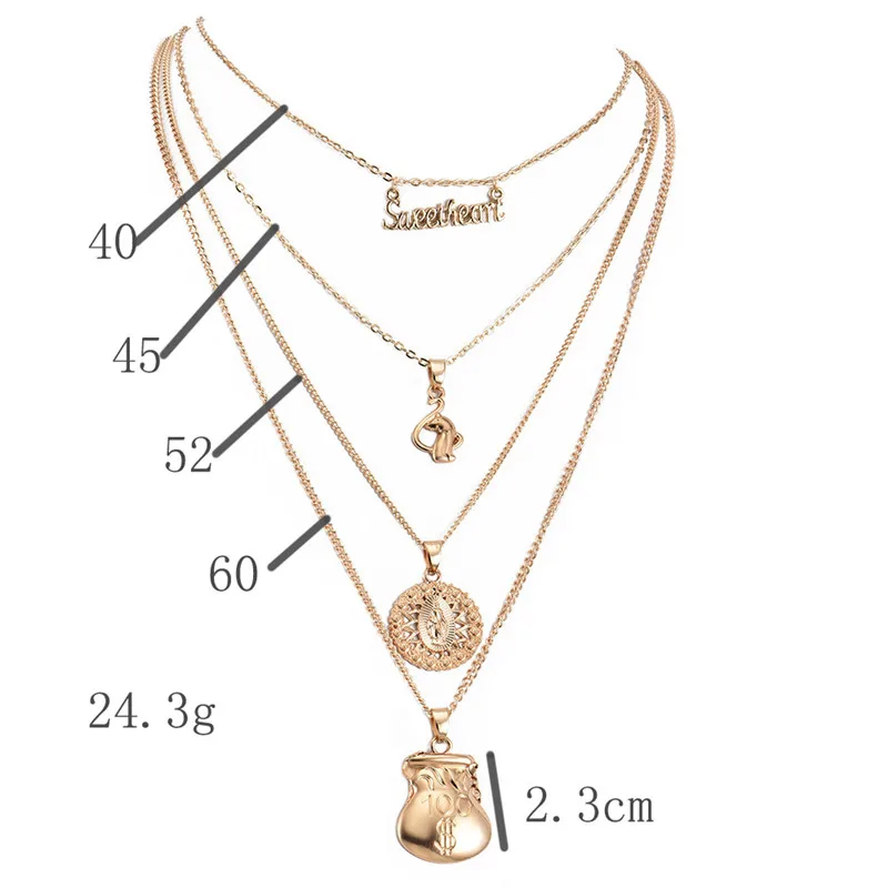 Цепочка с подвеской в богемном стиле изображением девы Марии и лисы | Украшения