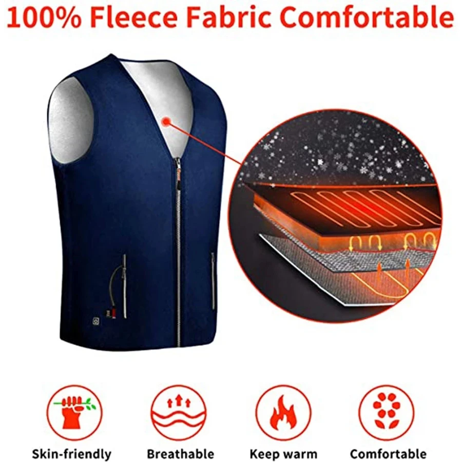 Жилет мужской зимний с подогревом и 5 зонами подогрева|Жилетки для похода| |