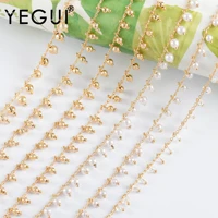 yegui c223diy chainjewelry findings18k gold platedcopper metalplastic pearldiy bracelet necklacejewelry making1mlot