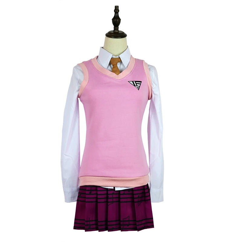 Костюм для косплея Kaede Akamatsu костюм с розовой юбкой школьницы рубашка + жилет юбка