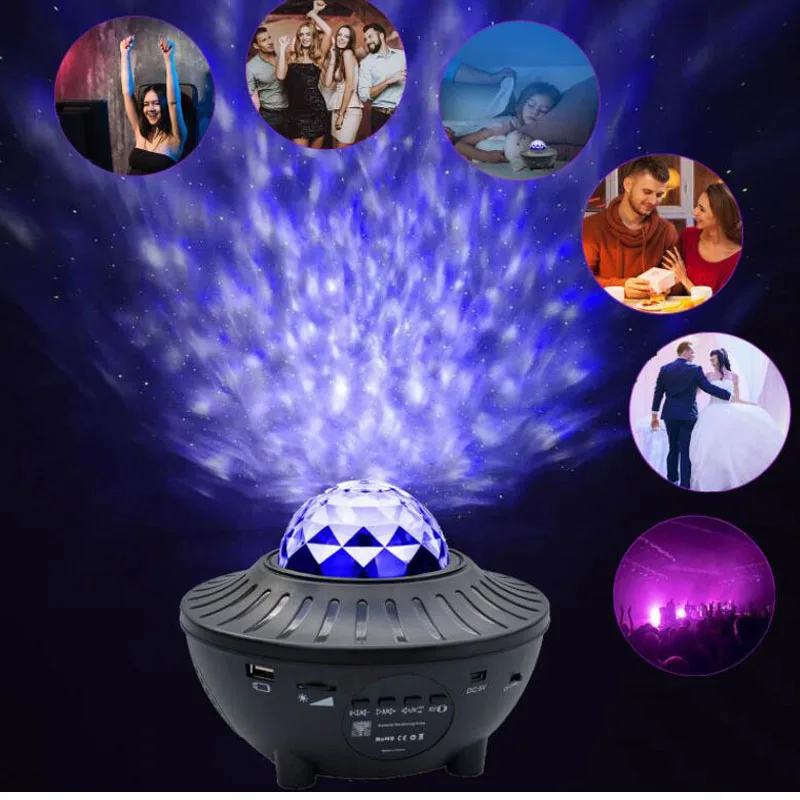 

Led Star Galaxy Starry Sky Projector Night Light Built-in Bluetooth Speaker For bedroom decoration child kids birthday present