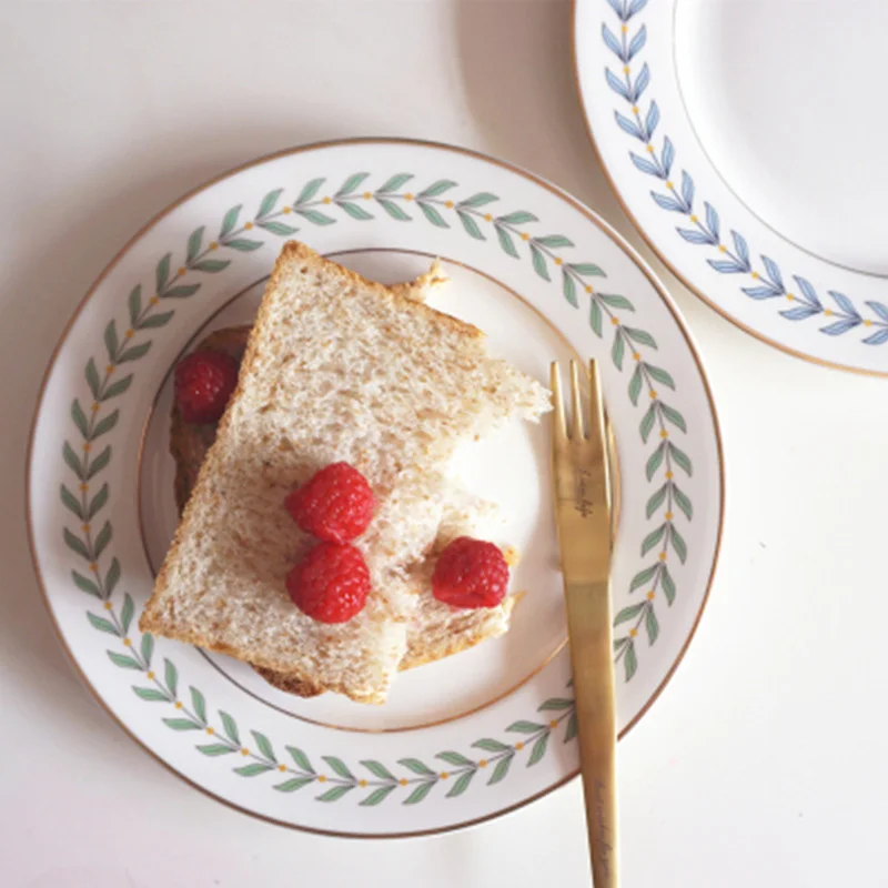 Чаша керамическая с узором в виде листьев Европейский Простой бытовой прибор для