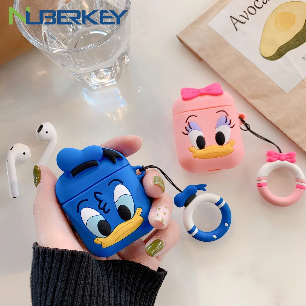 3D чехлы с принтом из мультфильма сумка для Apple AirPods Дональд Дак Дейзи Мягкий