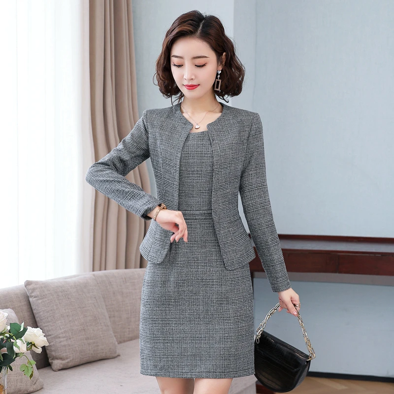 Элегантный серый официальный костюм с длинным рукавом дизайнерский Блейзер