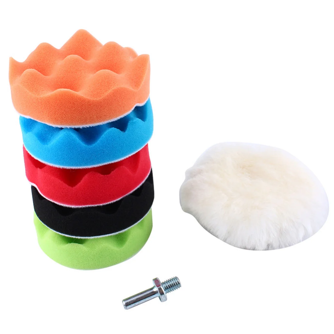 

3/4/5/6/7'' Car Polishing Disc 8Pcs/Set Self-Adhesive Buffing Waxing Sponge Wool Wheel Woolen&Sponge Pads Kit Polishing Pad