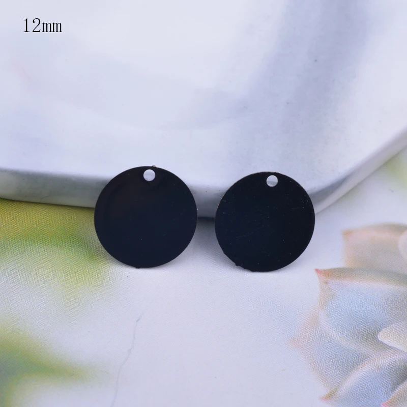 12 шт. маленькие круглые подвески Черный Подвеска квадратной формы с лазерными