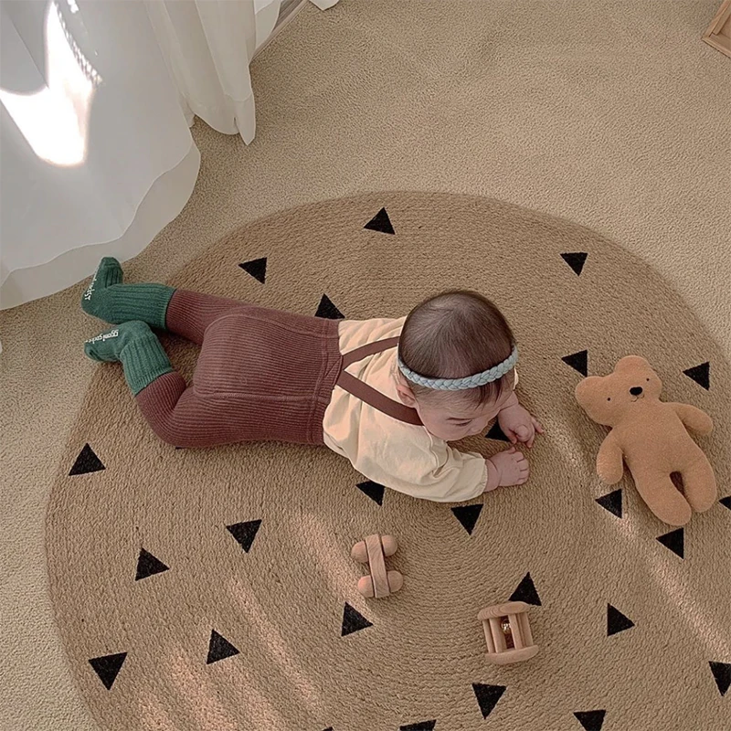 Джутовый Плетеный детский игровой коврик для спортзала реквизит детской