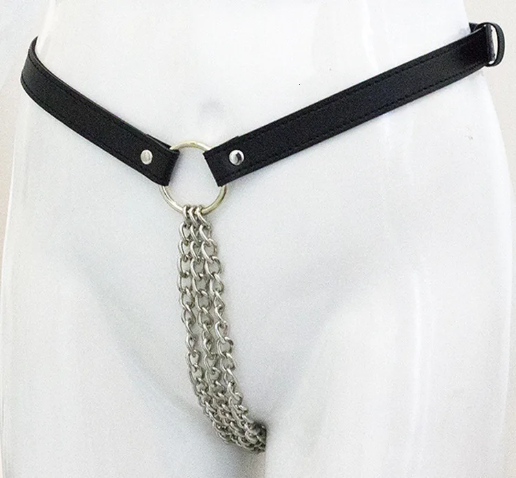 Предметы вкуса Кожевенная одежда железная цепь под брюки кожаные штаны женские