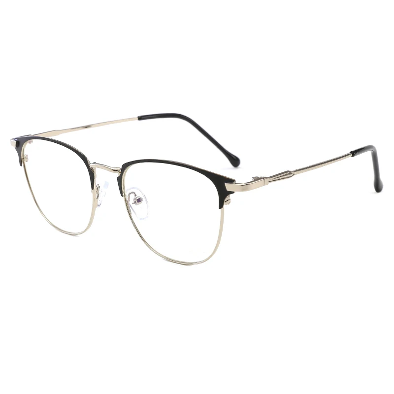 

New UV400 Glasses Retro Metal Frame Business Flat Lens Computer Mobile Phone Goggles Student