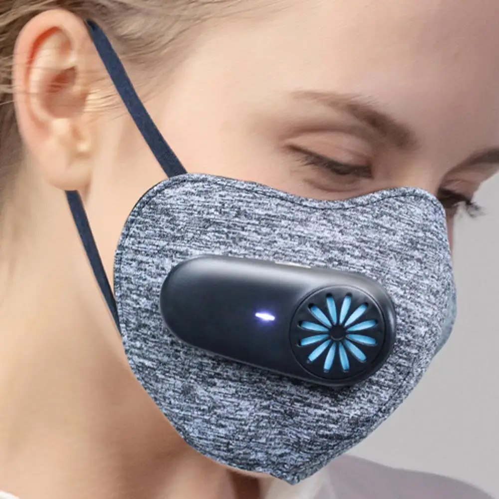 

1 Set Face Cover Fan Rechargeable Healthy Breathing Small Size Replaceable Air Filter Face Cover Fan for Outdoor