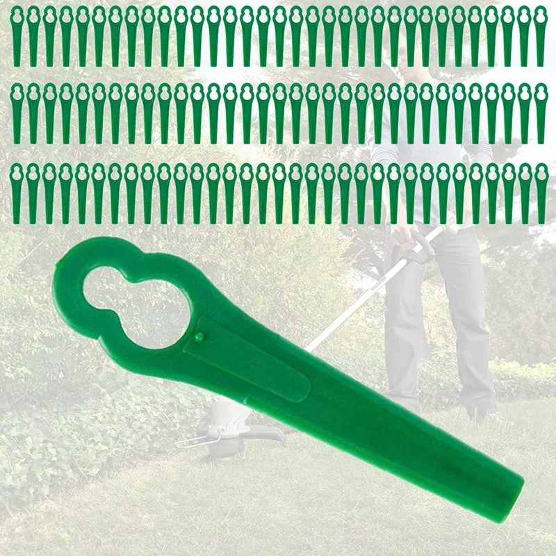 100 Pack 8.3CM Plastic Grass Trimmer Blade Replacement Blades Lawn Mower for Einhell | Компьютеры и офис