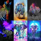 Алмазная картина слон, квадратнаякруглая, 5D