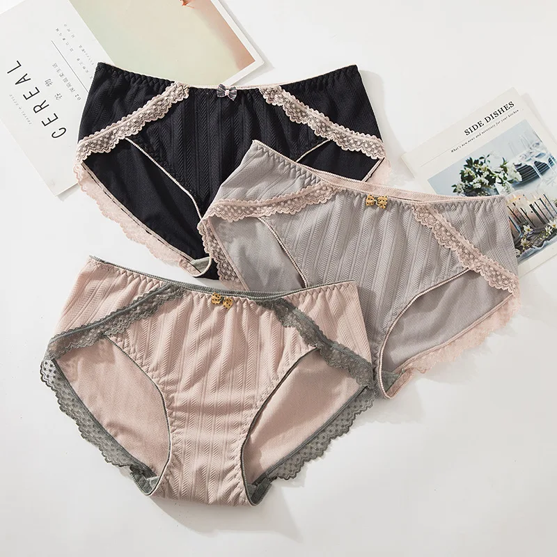 Sexy Lace Panties Seamless Women Underwear Briefs Nylon Silk for Ladies Bikini Cotton Lingerie 6pcs set