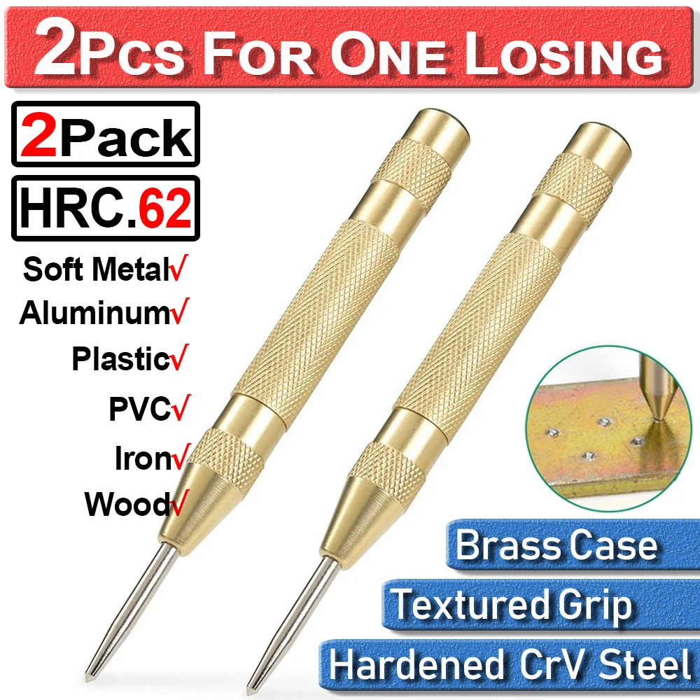 

5" Automatic Center Punch Bodied Spring Loaded Marking Starting Holes Tool HSS Center Punch Stator Punching Marker Drill Bit