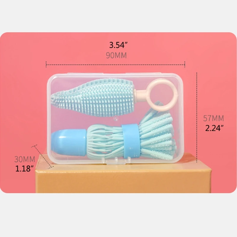 

Silicone Bottle Brush 360 Degree Rotation Baby Pacifier Cup Nipple Cleaning Brushes Set Handheld Soft Head Food Grade