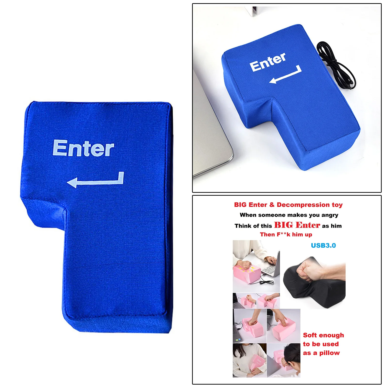 

Stuffed Enter Key Decompression Toy Soft Gift for Kids Adults Laptops PC