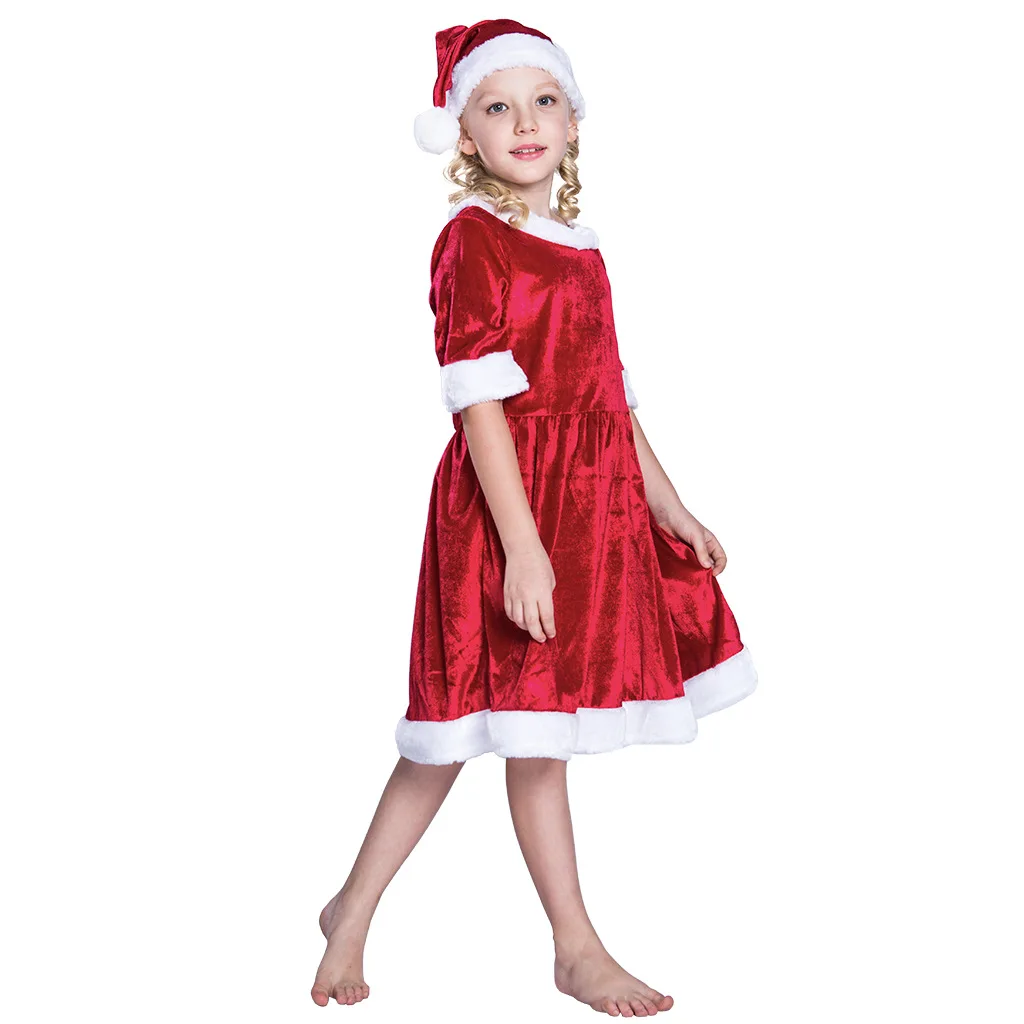 

Christmas Costume Christmas Cosplay Christmas Red Dress Children Festival Costume for Kindergarten Children Little Girls
