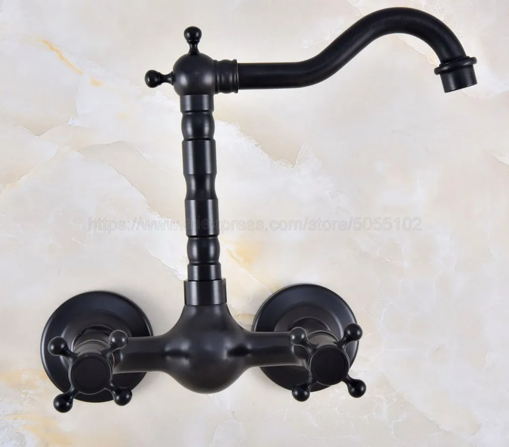 360 Поворотный масло втирают Бронзовый Ванная раковина смесительный кран двойные