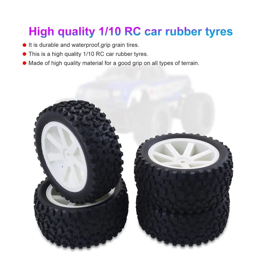 В наличии 4 шт 1/10 RC автомобильные резиновые шины пластиковые колеса для Redcat HSP HPI - Фото №1