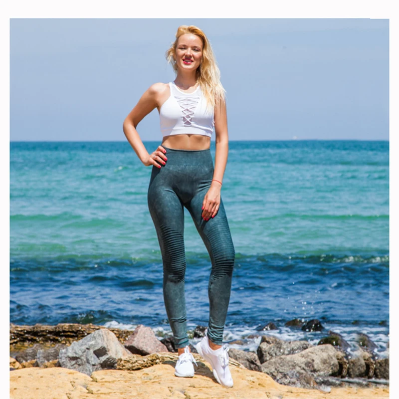 

Sexy High Waisted Leggings for women Super Paddy workout Pants Textured Activewear Gym shapewear workout Running pants