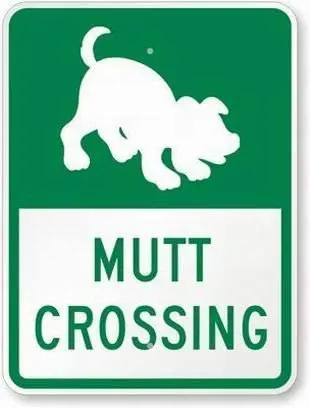 

Metal Tin Wall Card Mutt Crossing Family Garage Club Indoor Wall Decoration Old-fashioned Square Metal Wall Card 8X12 Inches