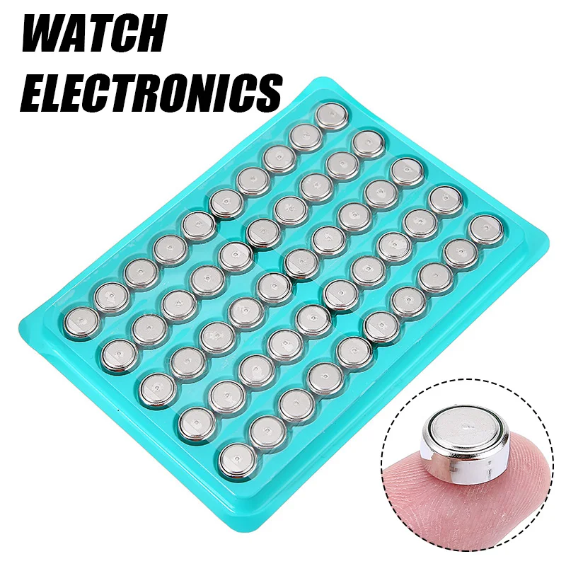 

Mayitr 50pieces Cell Coin Watches Battery LR44 AG13 L1154 357 SR44 1.5V Alkaline Button Batteries Suitable For Watch