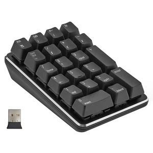 2 4g wireless mechanical numeric keypad blue switch gaming keypad 21 keys portable keypad extended layout black free global shipping