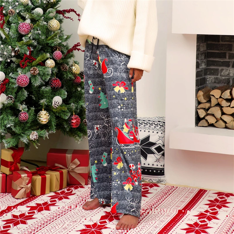 

Christmas Printed Women's Pants Autumn Joggers Pants Women High Waist Sports Workout High Waist Trousers Home